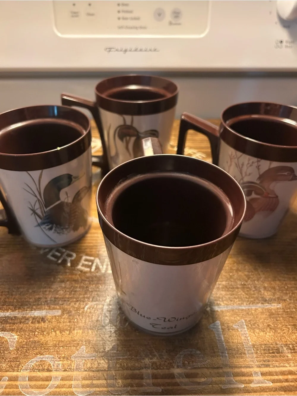 Vintage Flambeau Ducks & Geese Double Wall Mugs Set of 4